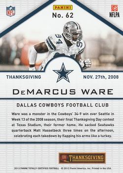2013 Panini Totally Certified #62 DeMarcus Ware Back