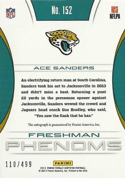 2013 Panini Totally Certified #152 Ace Sanders Back