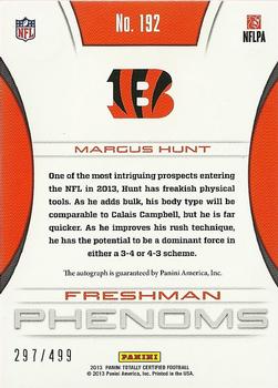 2013 Panini Totally Certified #192 Margus Hunt Back