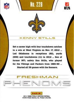 2013 Panini Totally Certified #228 Kenny Stills Back
