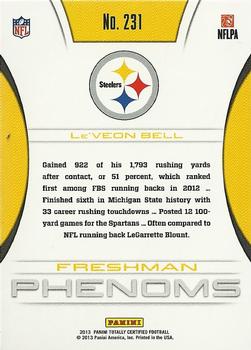 2013 Panini Totally Certified #231 Le'Veon Bell Back