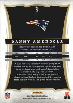2013 Panini Select #2 Danny Amendola Back