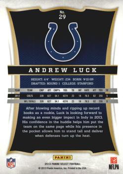 2013 Panini Select #29 Andrew Luck Back