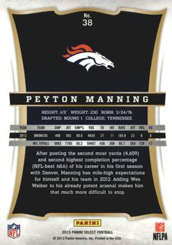 2013 Panini Select #38 Peyton Manning Back