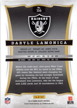 2013 Panini Select #116 Daryle Lamonica Back