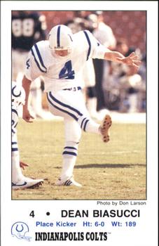 1989 Indianapolis Colts Police #2 Dean Biasucci Front