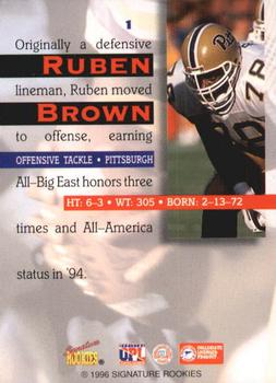 1996 Signature Rookies Auto-Bilia #1 Ruben Brown Back