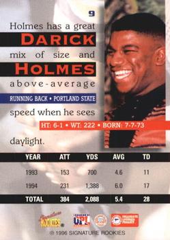 1996 Signature Rookies Auto-Bilia #9 Darick Holmes Back