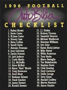 1996 Signature Rookies Auto-Bilia #55 Checklist Front