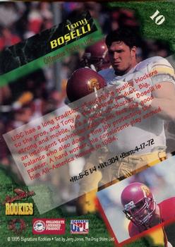 1995 Signature Rookies  #10 Tony Boselli Back