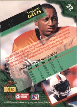 1995 Signature Rookies  #22 Tyrone Davis Back