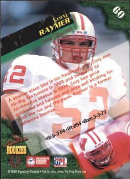 1995 Signature Rookies  #60 Cory Raymer Back