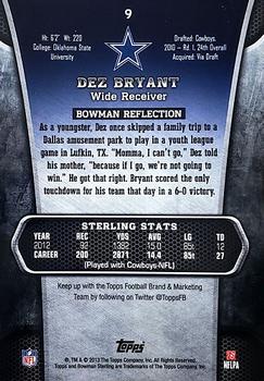 2013 Bowman Sterling #9 Dez Bryant Back