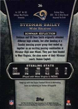 2013 Bowman Sterling #36 Stedman Bailey Back
