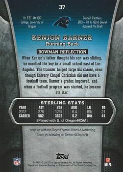 2013 Bowman Sterling #37 Kenjon Barner Back