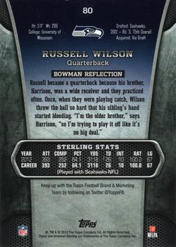 2013 Bowman Sterling #80 Russell Wilson Back