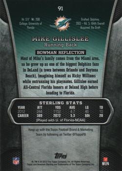 2013 Bowman Sterling #91 Mike Gillislee Back