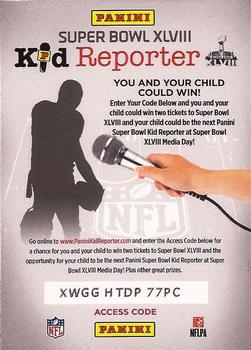 2013 Panini Contenders #NNO Kid Reporter Contest Front
