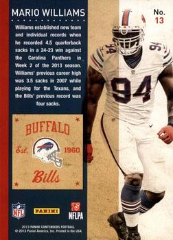 2013 Panini Contenders #13 Mario Williams Back