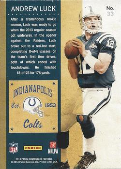 2013 Panini Contenders #33 Andrew Luck Back