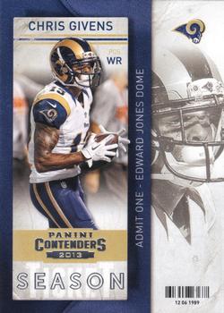 2013 Panini Contenders #74 Chris Givens Front