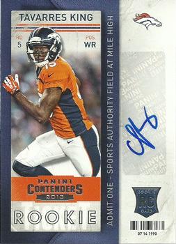 2013 Panini Contenders #185 Tavarres King Front
