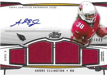 2013 Topps Prime - Autographed Relics Level 5 Silver #PV-AE Andre Ellington Front