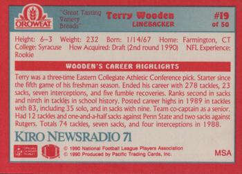 1990 Pacific Oroweat Seattle Seahawks #19 Terry Wooden Back