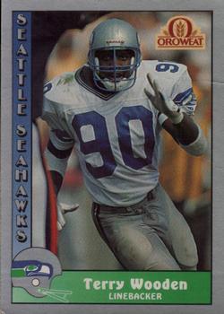 1990 Pacific Oroweat Seattle Seahawks #19 Terry Wooden Front