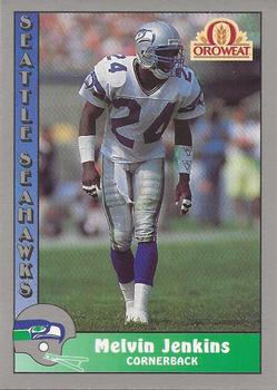 1990 Pacific Oroweat Seattle Seahawks #24b Melvin Jenkins Front