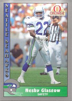 1990 Pacific Oroweat Seattle Seahawks #39 Nesby Glasgow Front