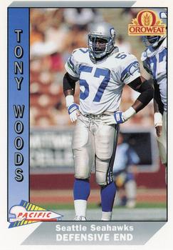 1991 Pacific Oroweat Seattle Seahawks #7 Tony Woods Front