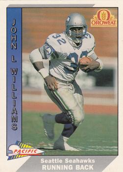 1991 Pacific Oroweat Seattle Seahawks #9 John L. Williams Front