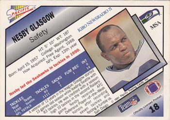 1991 Pacific Oroweat Seattle Seahawks #18 Nesby Glasgow Back