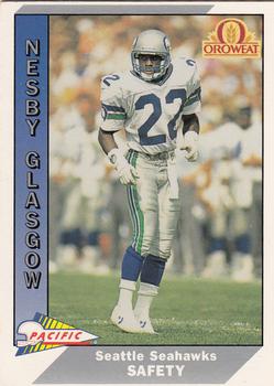 1991 Pacific Oroweat Seattle Seahawks #18 Nesby Glasgow Front