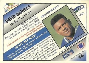 1991 Pacific Oroweat Seattle Seahawks #46 David Daniels Back