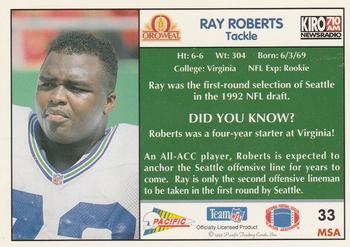 1992 Pacific Oroweat Seattle Seahawks #33 Ray Roberts Back