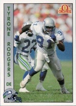 1992 Pacific Oroweat Seattle Seahawks #38 Tyrone Rodgers Front