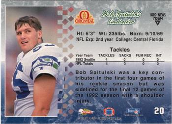 1993 Pacific Oroweat Seattle Seahawks #20 Bob Spitulski Back