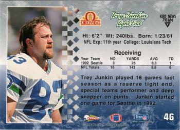 1993 Pacific Oroweat Seattle Seahawks #46 Trey Junkin Back