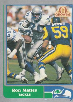 1989 Pacific Oroweat Seattle Seahawks #18 Ron Mattes Front