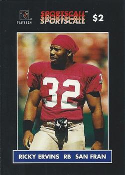 1996 Sportscall Phone Cards #17 Ricky Ervins Front