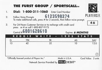 1996 Sportscall Phone Cards #46 Reggie White Back