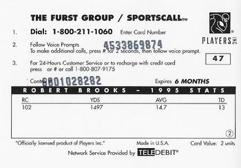 1996 Sportscall Phone Cards #47 Robert Brooks Back