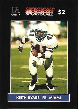 1996 Sportscall Phone Cards #111 Keith Byars Front