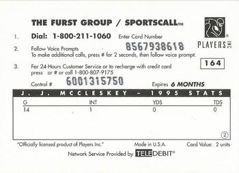 1996 Sportscall Phone Cards #164 J.J. McCleskey Back