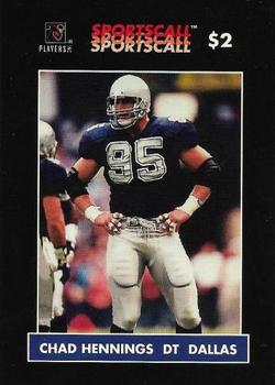 1996 Sportscall Phone Cards #205 Chad Hennings Front