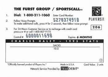 1996 Sportscall Phone Cards #206 Charles Haley Back