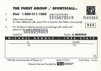1996 Sportscall Phone Cards #255 Michael Brooks Back