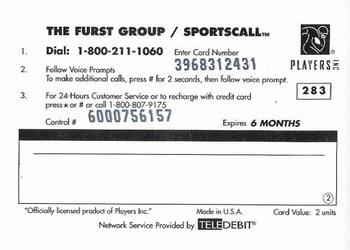 1996 Sportscall Phone Cards #283 Godfrey Myles Back